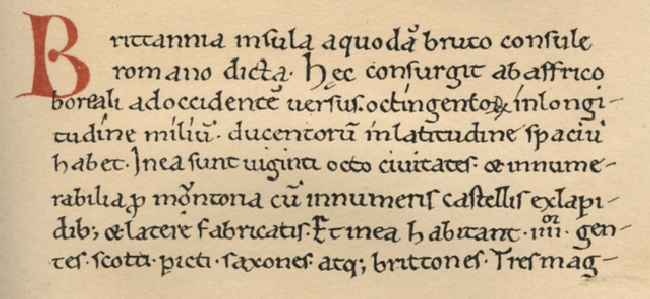 Facsimile: Start of historical section of Manuscript A.
