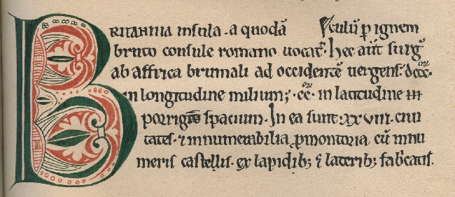 Facsimile: Start of historical section of Manuscript D.