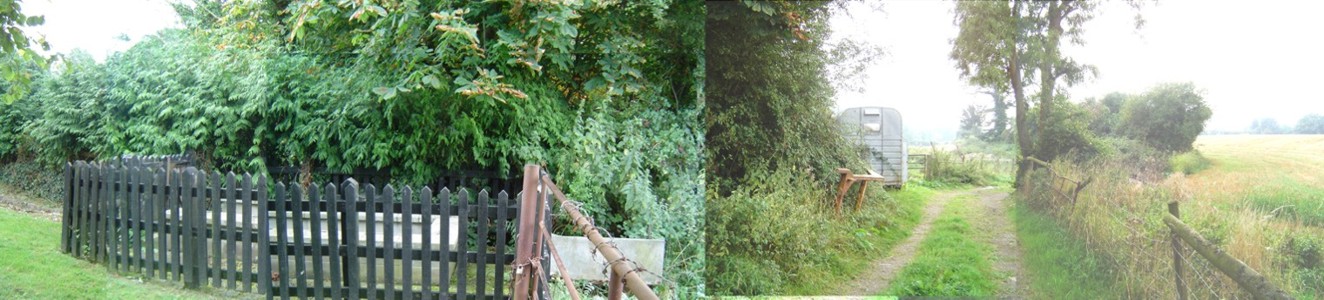 Photo: Looking from St. Tewdric's Well towards the old 
creek.