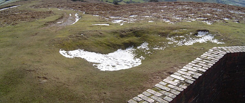 Photo: Workings at Garway Hill summit.
