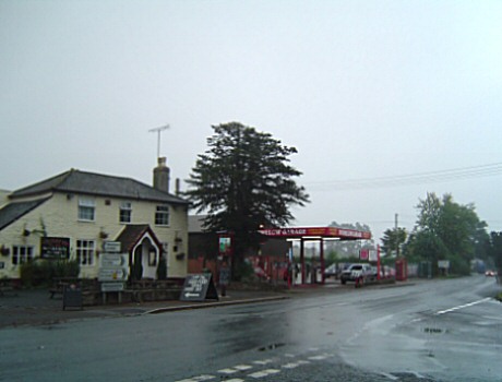 Photo: Petrol station in possible location of Wormelow Tump, October 2005.