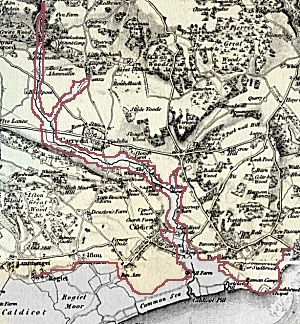 Map: Rough outline of esturine alluvium.