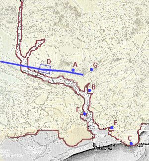 Map: Rough position of early constructions.